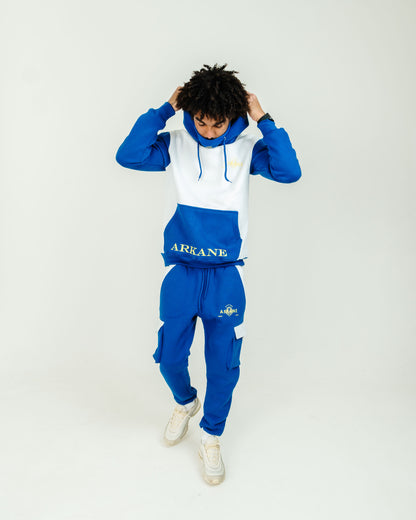 RK23 BLUE AND WHITE Cargo Joggers